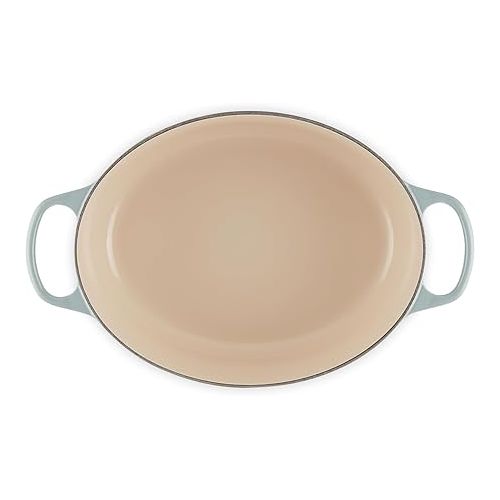 르크루제 Le Creuset Enameled Cast Iron Signature Oval Dutch Oven, 6.75 qt., Sea Salt