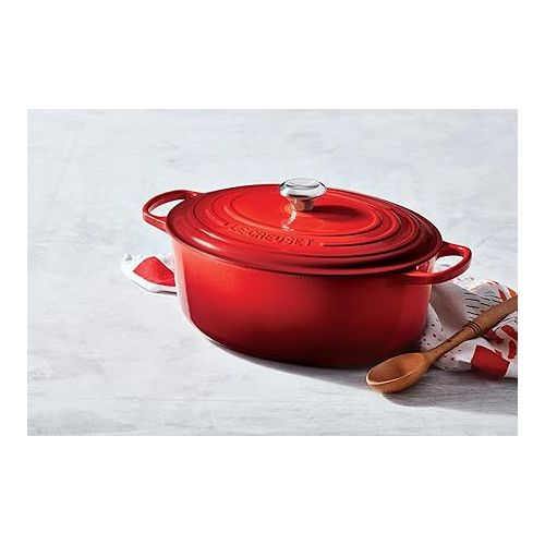 르크루제 Le Creuset Enameled Cast Iron Signature Oval Dutch Oven, 6.75 qt., Sea Salt