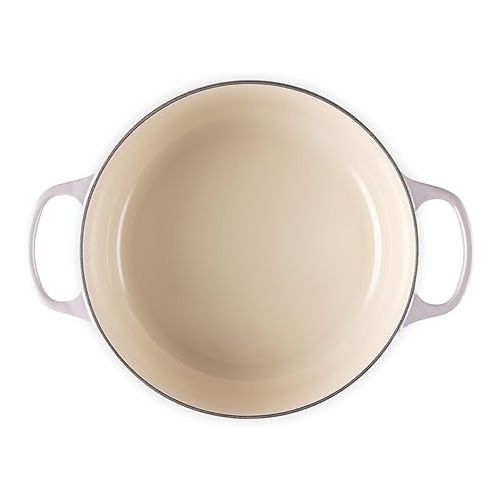 르크루제 Le Creuset Enameled Cast Iron Signature Round Dutch Oven with Lid, 5.5 Quart, Shallot