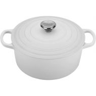 Le Creuset 9 Qt. Signature Round French Oven w/Additional Engraved Personalized Stainless Steel Knob - White