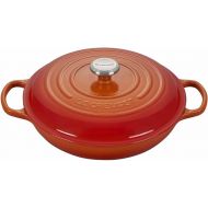 Le Creuset 5 Qt. Signature Braiser w/ Additional Engraved Personalized Stainless Steel Knob - Flame