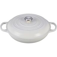 Le Creuset 5 Qt. Signature Braiser w/ Additional Engraved Personalized Stainless Steel Knob - White