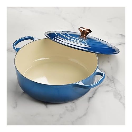 르크루제 Le Creuset Signature 6.75-quart Round Wide Oven with Copper Knob - Enameled Cast Iron (Marseille)