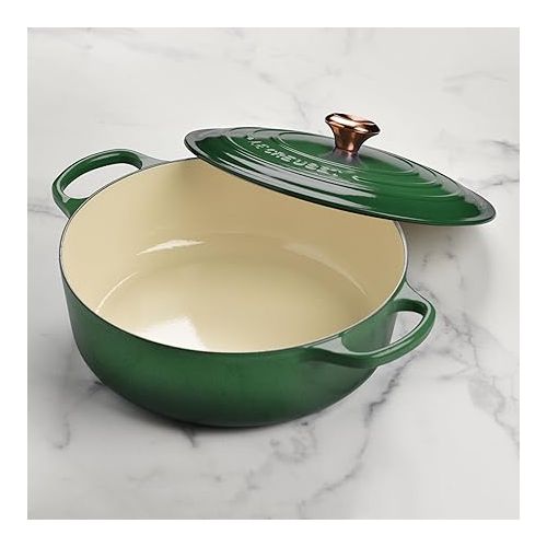 르크루제 Le Creuset Signature 6.75-quart Round Wide Oven with Copper Knob - Enameled Cast Iron (Artichaut)