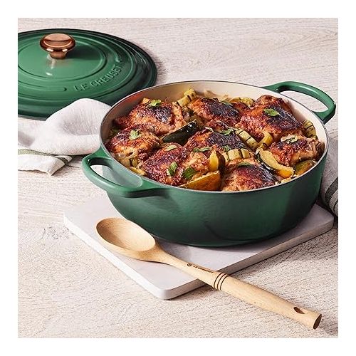 르크루제 Le Creuset Signature 6.75-quart Round Wide Oven with Copper Knob - Enameled Cast Iron (Artichaut)