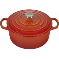 Le Creuset 9 Qt. Signature Round French Oven w/Additional Engraved Personalized Stainless Steel Knob - Flame