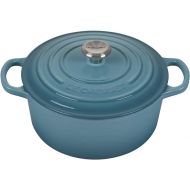 Le Creuset 7 1/4 Qt. Signature Round French Oven w/Additional Engraved Personalized Stainless Steel Knob - Caribbean