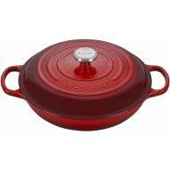 Le Creuset 2.25 Qt. Signature Braiser w/Additional Engraved Personalized Stainless Steel Knob - Cerise