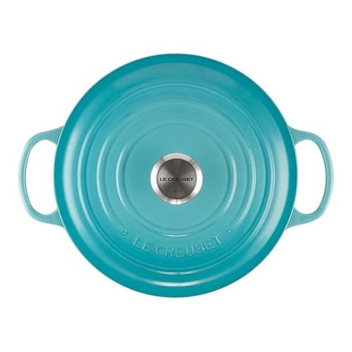 르크루제 Le Creuset Signature Enameled Cast Iron Round Dutch Oven, 5.5qt., Caribbean