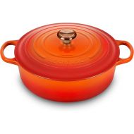 Le Creuset Signature 6.75-quart Round Wide Oven with Copper Knob - Enameled Cast Iron (Flame)