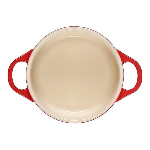 르크루제 Le Creuset Noel Collection Stoneware Mini Cocotte with Star Knob, 24 oz., Cerise