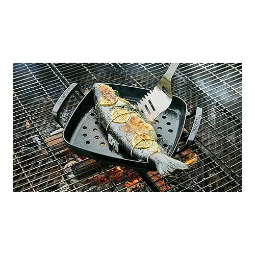 르크루제 Le Creuset Stainless Steel Outdoor Slotted Turner, 17.5