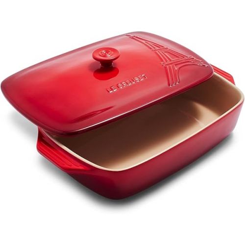 르크루제 Le Creuset Eiffel Tower Collection Stoneware Covered Rectangular Casserole, 3.5 qt. (12.5