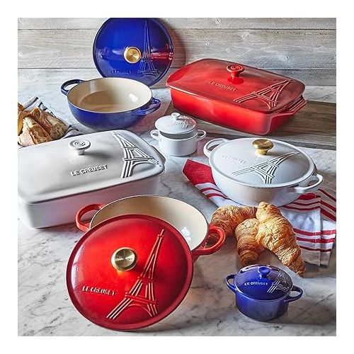 르크루제 Le Creuset Eiffel Tower Collection Stoneware Covered Rectangular Casserole, 3.5 qt. (12.5