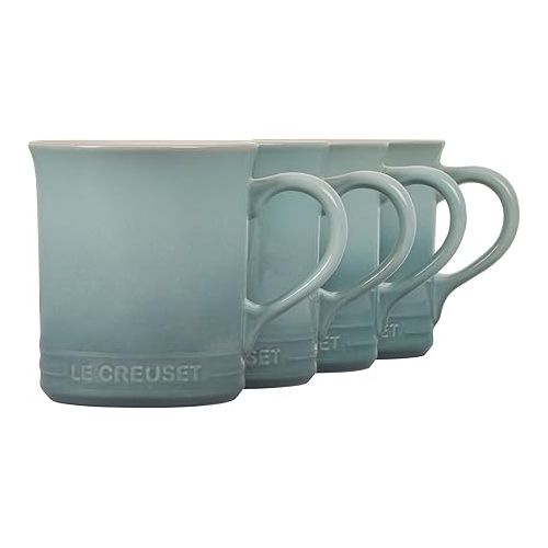 르크루제 Le Creuset Stoneware Set of 4 Mugs, 14 oz. each, Sea Salt