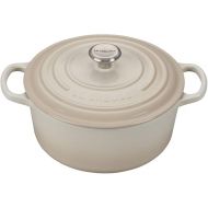 Le Creuset 5 1/2 Qt. Signature Round Dutch Oven w/Additional Engraved Personalized Stainless Steel Knob - Meringue