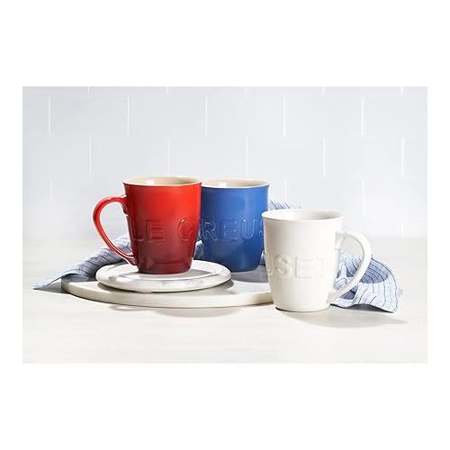 르크루제 Le Creuset Stoneware 20 oz Extra-Large Logo Coffee Mug, Sea Salt