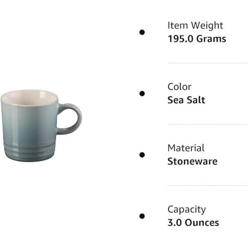 르크루제 Le Creuset Stoneware Espresso Mug, 3 oz., Sea Salt