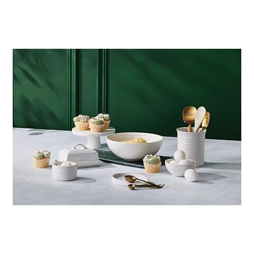 르크루제 Le Creuset Stoneware Round Ramekin Straight Wall Set of 2, 6.75oz. Each, Sea Salt