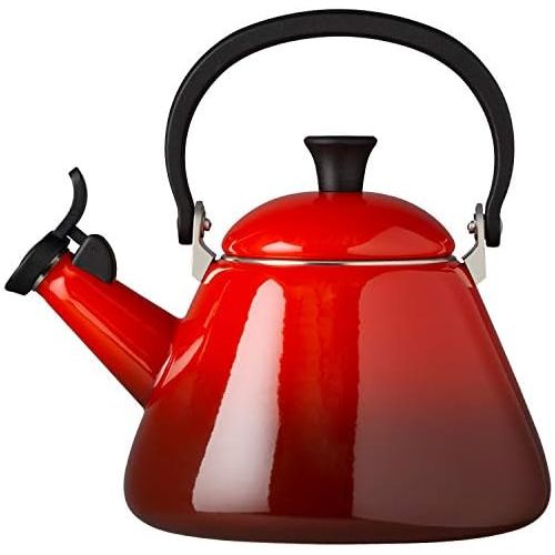 르크루제 Le Creuset Wasserkessel, Fuellmenge: 1,6 l, Emaillierter Stahl/Phenolgriffe, Kone, Kirschrot