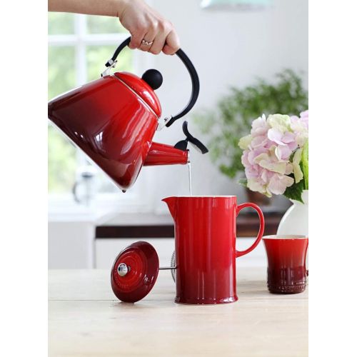 르크루제 Le Creuset Wasserkessel, Fuellmenge: 1,6 l, Emaillierter Stahl/Phenolgriffe, Kone, Kirschrot