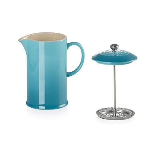 르크루제 Le Creuset Stoneware Cafetiere with Metal PressGreen, 750ml