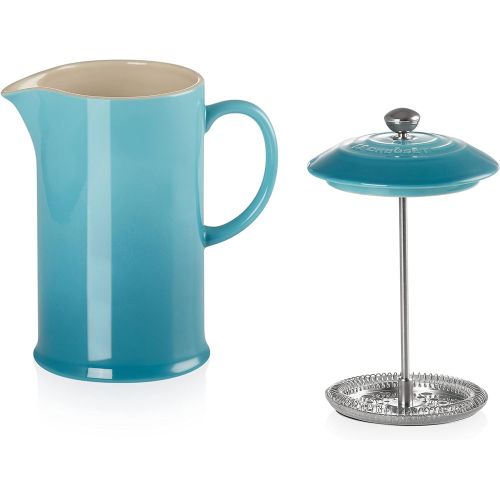 르크루제 Le Creuset Stoneware Cafetiere with Metal PressGreen, 750ml