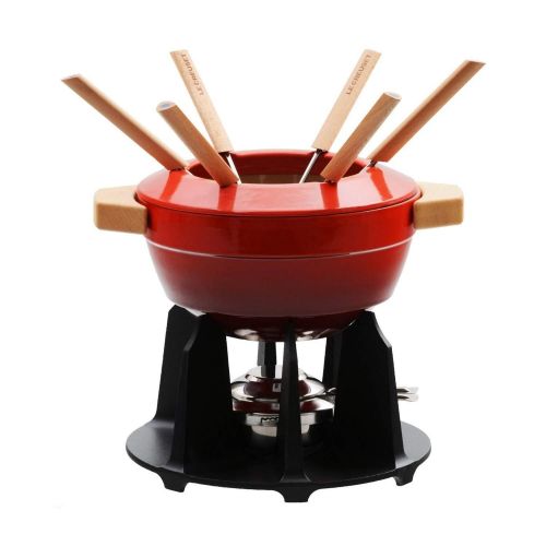 르크루제 Le Creuset Gusseisen Fondue-Set, kirschrot