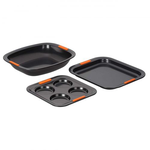 르크루제 LE CREUSET Le Creuset Antihaft Brat- und Auflaufform, 33 x 29 cm, PFOA-frei, Sauerteigbestandig, aus Karbonstahl gefertigt, anthrazit/orange