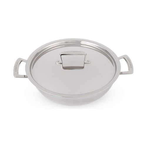 르크루제 Le Creuset 3-ply Profipfanne/Servierpfanne mit Deckel, Ø 30 cm, Rostfreier Edelstahl, Fuer alle Herdarten inkl. Induktion und Ofen geeignet, Silber