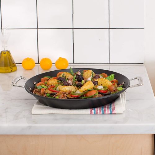 르크루제 LE CREUSET Le Creuset Aluminium-Antihaft Paellapfanne, Ø 32 cm, PFOA-frei, Fuer alle Herdarten inkl. Induktion geeignet, Anthrazit/Silber