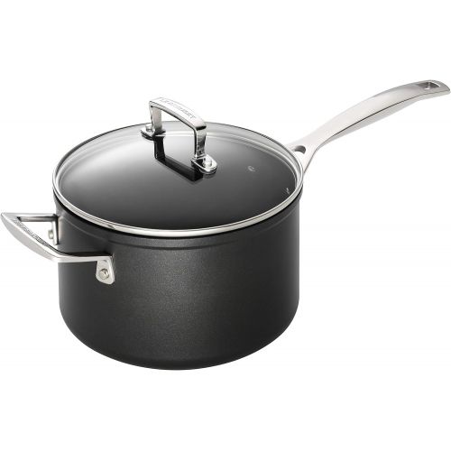 르크루제 Le Creuset Aluminium-Antihaft Profitopf-Set, 3-teilig, Ø 16, 18 und 20 cm, PFOA-frei, Fuer alle Herdarten inkl. Induktion geeignet, Anthrazit/Silber