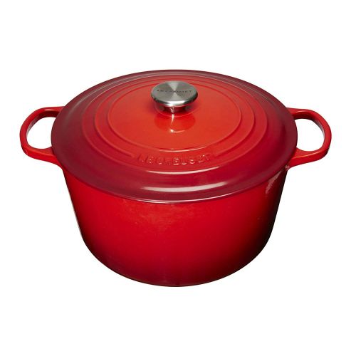 르크루제 Le Creuset Gusseisen Brater rund hoch 28 cm, kirschrot