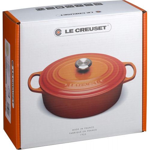 르크루제 Le Creuset Signature Gusseisen-Brater mit Deckel, Ø 29 cm, Oval, Fuer alle Herdarten und Induktion geeignet, Volumen: 4,7 l, Kirschrot