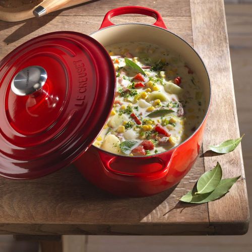 르크루제 Le Creuset Signature Gusseisen-Brater mit Deckel, Ø 29 cm, Oval, Fuer alle Herdarten und Induktion geeignet, Volumen: 4,7 l, Kirschrot