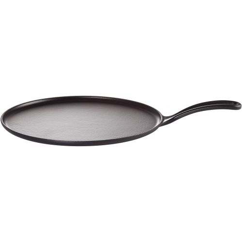 르크루제 Le Creuset Gusseisen-Crepespfanne, Inkl. Holzschieber, Ø 27 cm, Rund, Fuer alle Herdarten inkl. Induktion geeignet, Schwarz