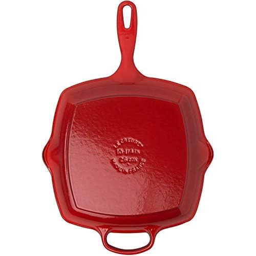 르크루제 Besuchen Sie den Le Creuset-Store Le Creuset Signature Gusseisen-Grillpfanne, Quadratisch, 26 cm, Fuer alle Herdarten inkl. Induktion geeignet, Kirschrot