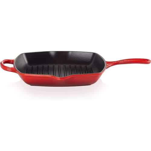 르크루제 Besuchen Sie den Le Creuset-Store Le Creuset Signature Gusseisen-Grillpfanne, Quadratisch, 26 cm, Fuer alle Herdarten inkl. Induktion geeignet, Kirschrot