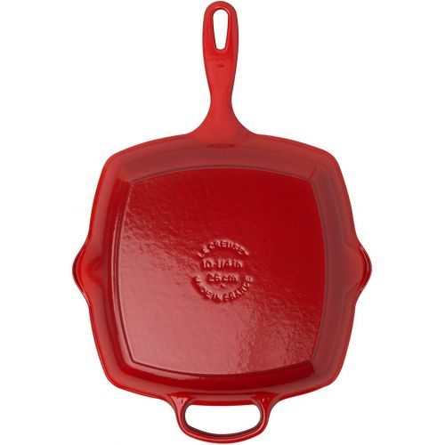 르크루제 Besuchen Sie den Le Creuset-Store Le Creuset Signature Gusseisen-Grillpfanne, Quadratisch, 26 cm, Fuer alle Herdarten inkl. Induktion geeignet, Kirschrot