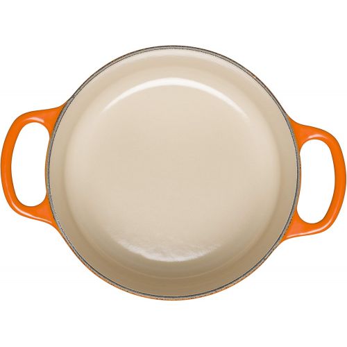 르크루제 Le Creuset Signature Gusseisen-Brater mit Deckel, Ø 18 cm, Rund, Fuer alle Herdarten und Induktion geeignet, Volumen: 1,8 l, Ofenrot