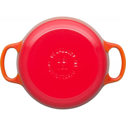 르크루제 Le Creuset Signature Gusseisen-Brater mit Deckel, Ø 18 cm, Rund, Fuer alle Herdarten und Induktion geeignet, Volumen: 1,8 l, Ofenrot