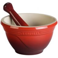 [아마존베스트]Le Creuset Stoneware 20-Ounce Mortar and Pestle, Cerise (Cherry Red)