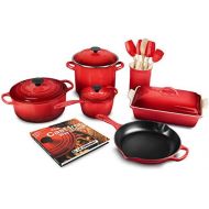 [아마존베스트]Le Creuset 16-piece Cookware Set, Cerise (Cherry Red)