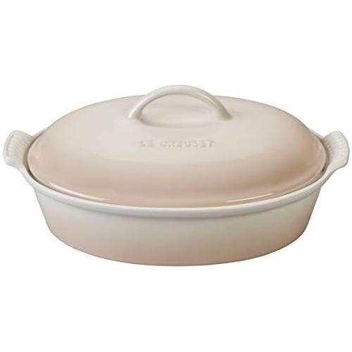 르크루제 [아마존베스트]Le Creuset Heritage Meringue Stoneware 4 Quart Covered Oval Casserole Dish