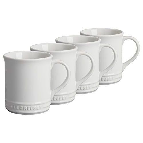 르크루제 [아마존베스트]Le Creuset White Stoneware 12 Ounce Coffee Mug, Set of 4