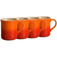 [아마존베스트]Le Creuset Flame Stoneware 12 Ounce Coffee Mug, Set of 4