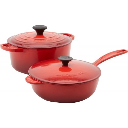 르크루제 [아마존베스트]Le Creuset Signature 6-Piece Cast Iron Cookware Set, Cerise (Cherry Red)