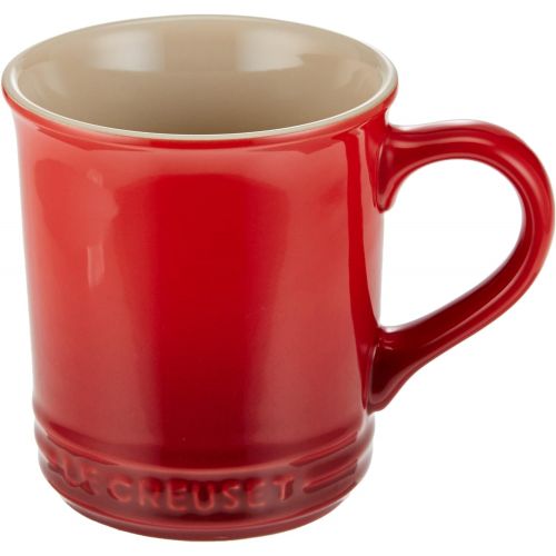 르크루제 [아마존베스트]Le Creuset of America Stoneware Set of 2 Mugs, 12-Ounce, Cerise (Cherry Red)