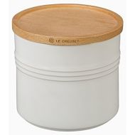 [아마존베스트]Le Creuset Stoneware 5 1/2 Canister with Wood Lid, 1 1/2 quart, White