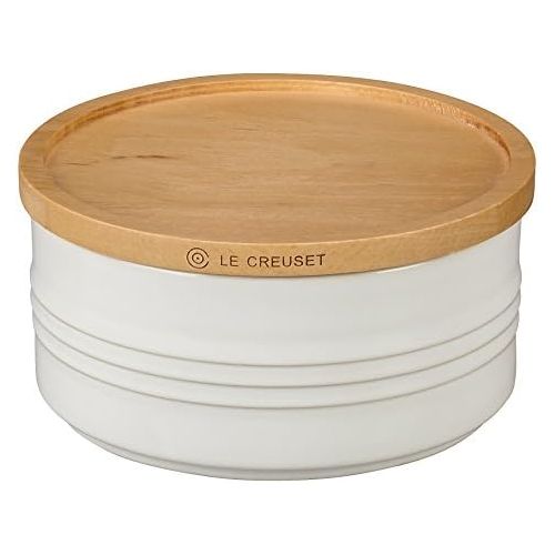 르크루제 [아마존베스트]Le Creuset of America 5 1/2 Canister with Wood Lid, 23 oz, White